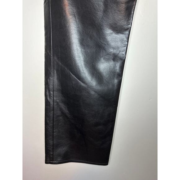 AGOLDE NEW 90s Pinch Waist Recycled Leather Size 31 Black Detox A164-1286 - Picture 4 of 11